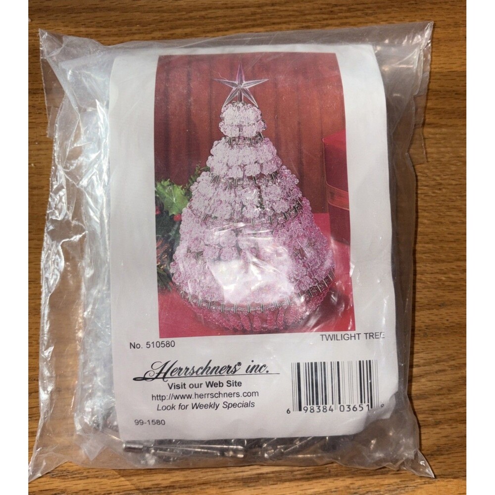 Vintage Herrschners Twilight Tree Safety Pin Kit 510580 Beaded Christmas Tree